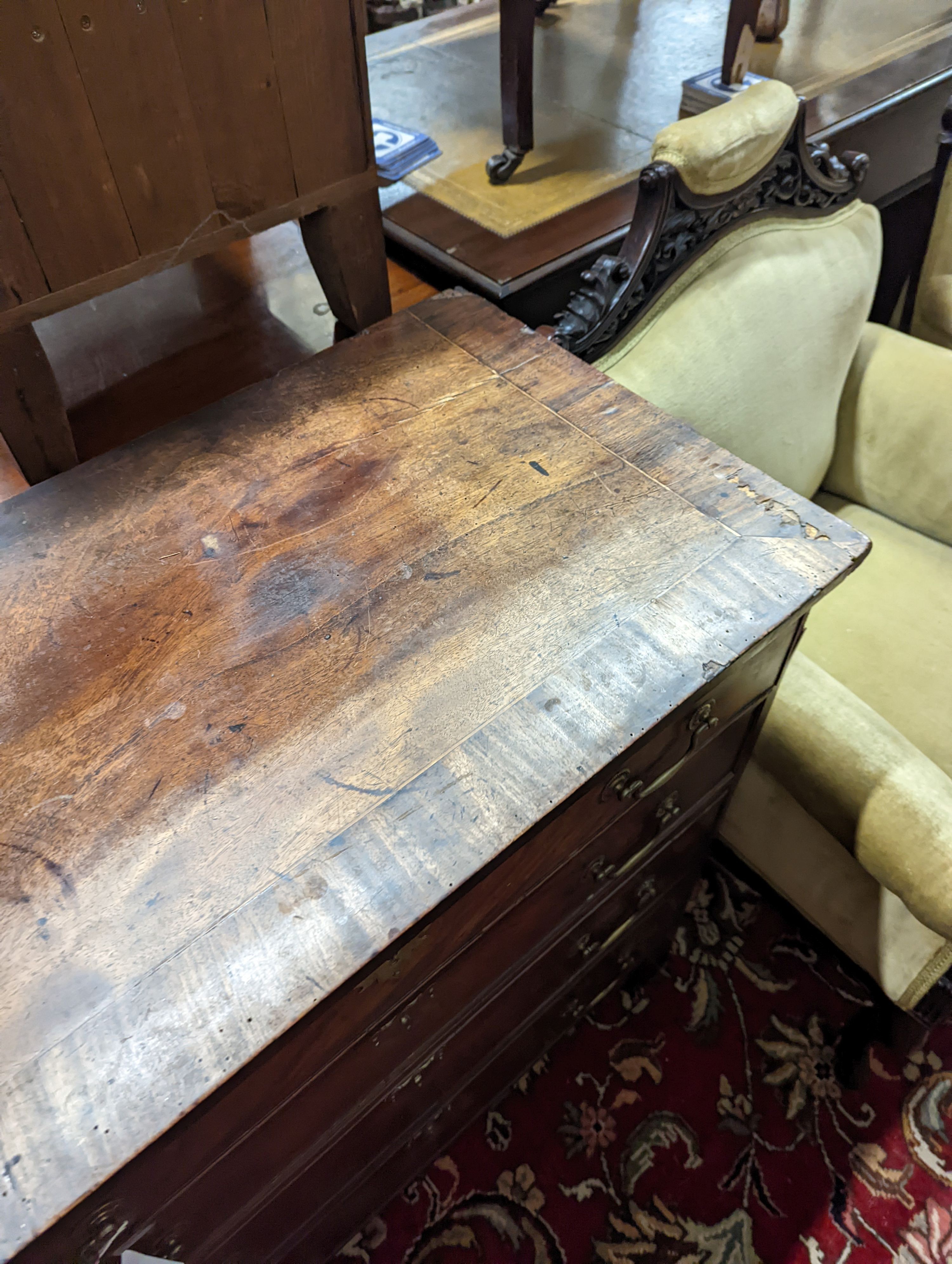 A small George IV mahogany chest, width 85cm, depth 46cm, height 83cm